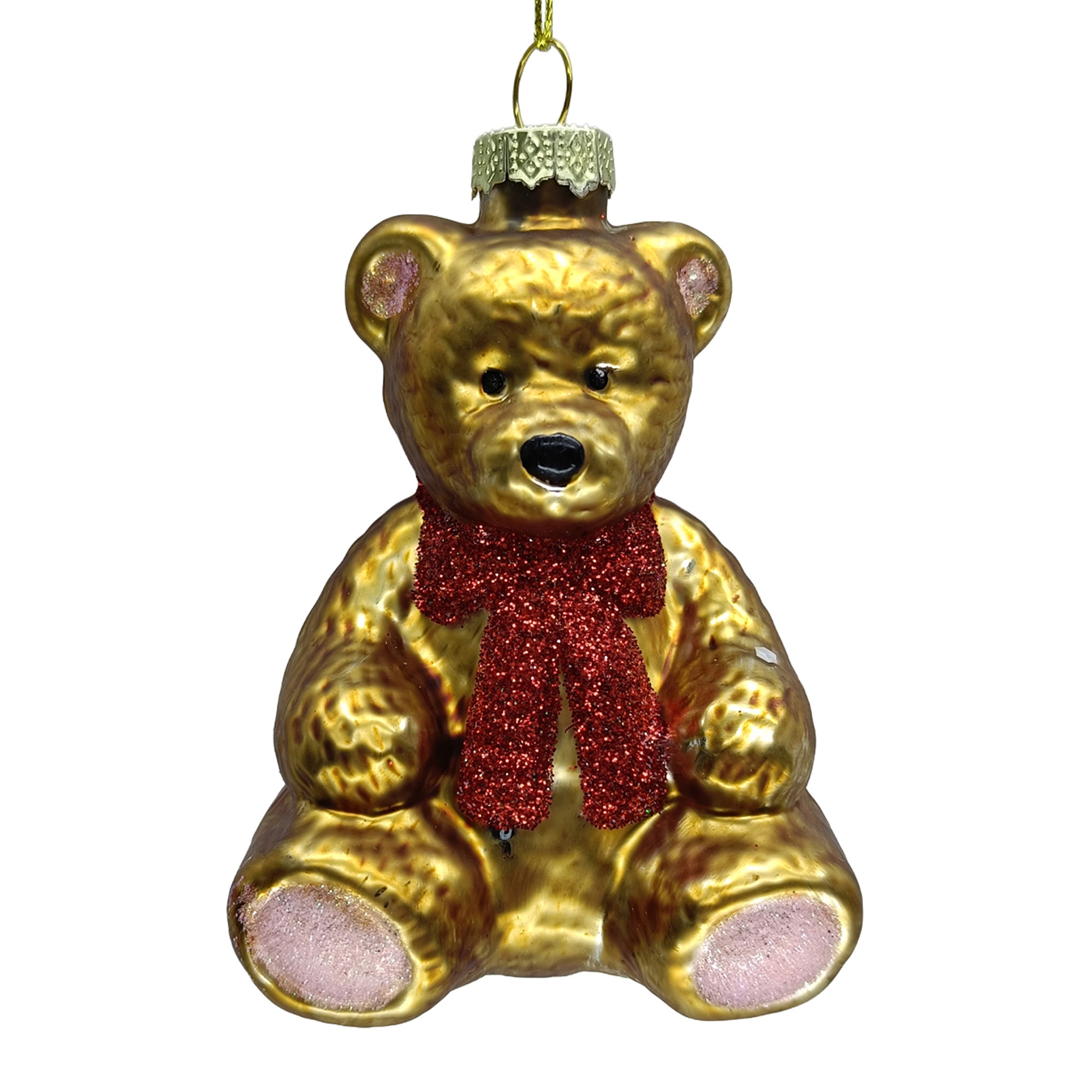 Teddy Bear Glass Ornament