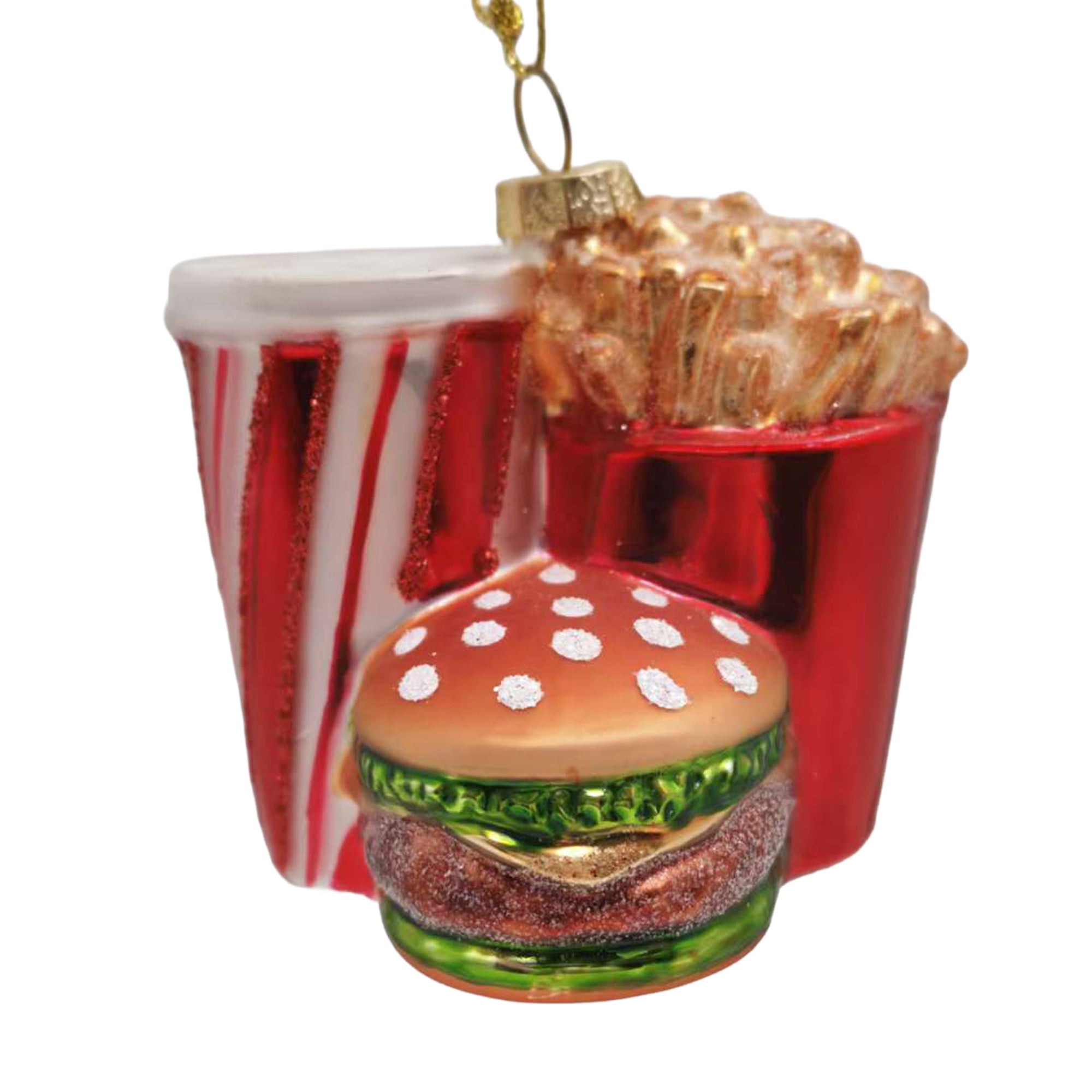 Burger Meal Glass Ornament