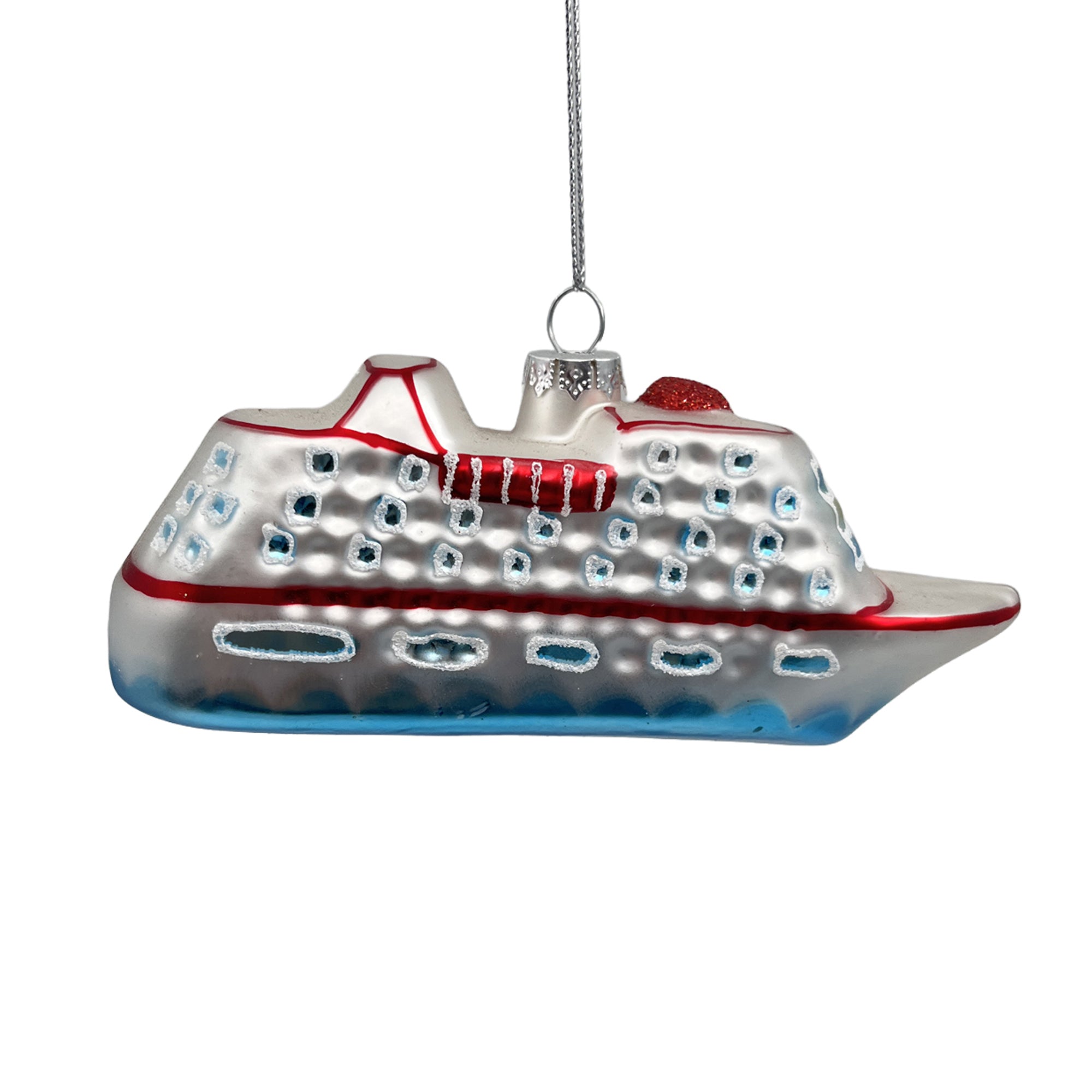 Cruise Ship Glass Ornament