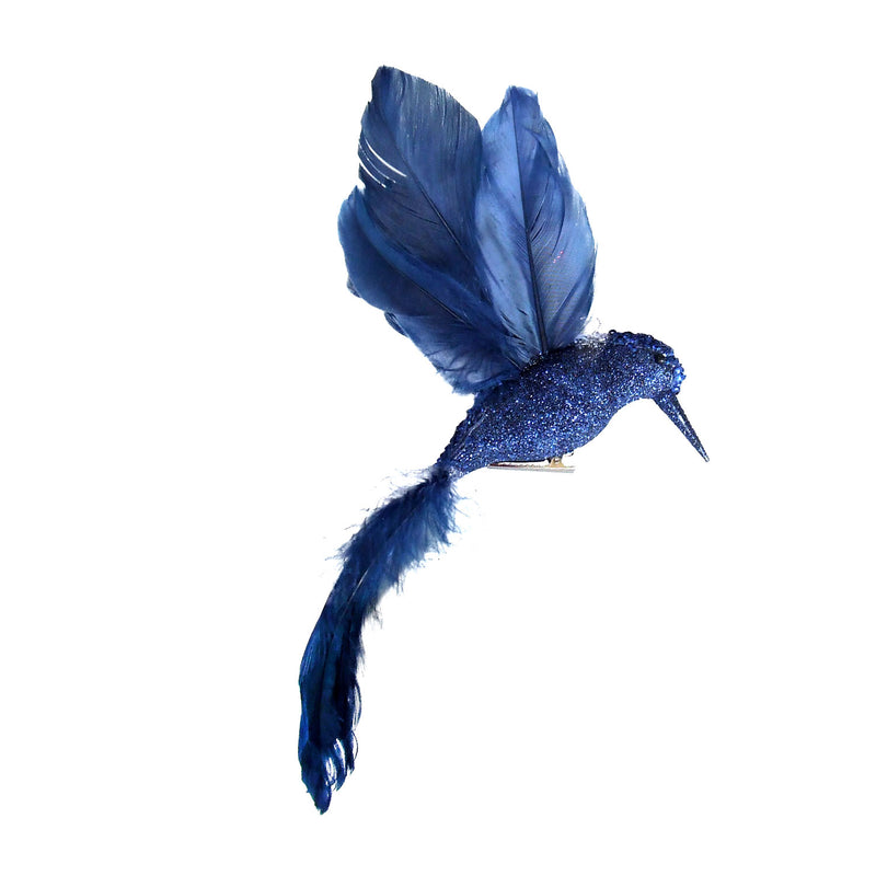 Blue Glitter Hummingbird with Clip