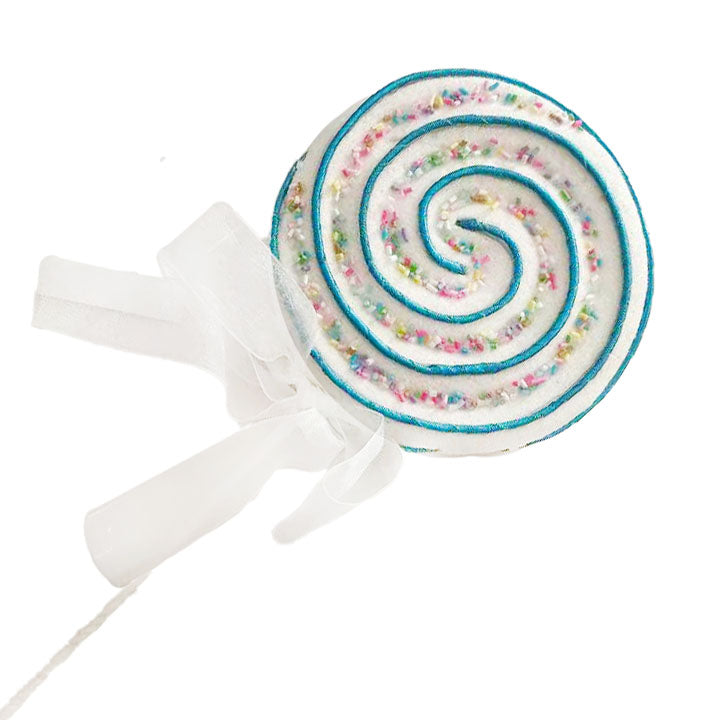 Aqua with Sprinkles Foam Candy Pick