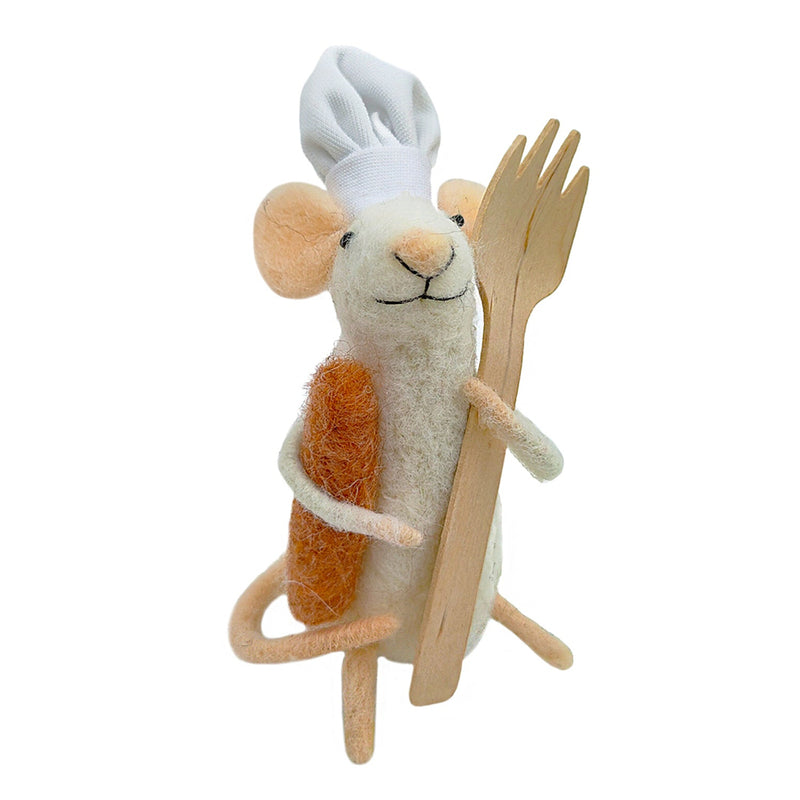 "Chef Claude" Felt Mouse Ornament | Putti Decorations
