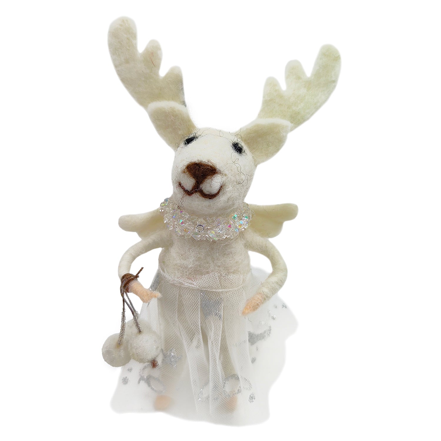 Iced Reindeer Felt Ornament