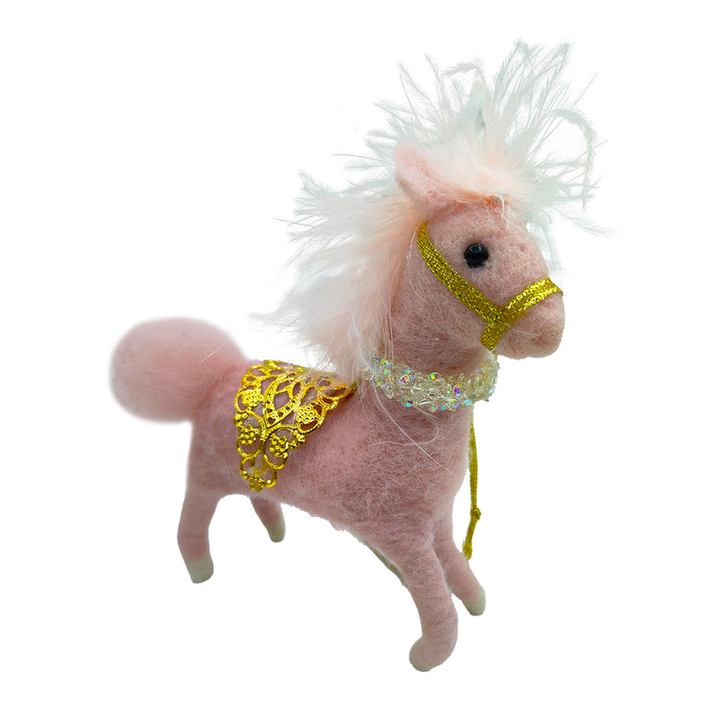Pink Pony Felt Ornament