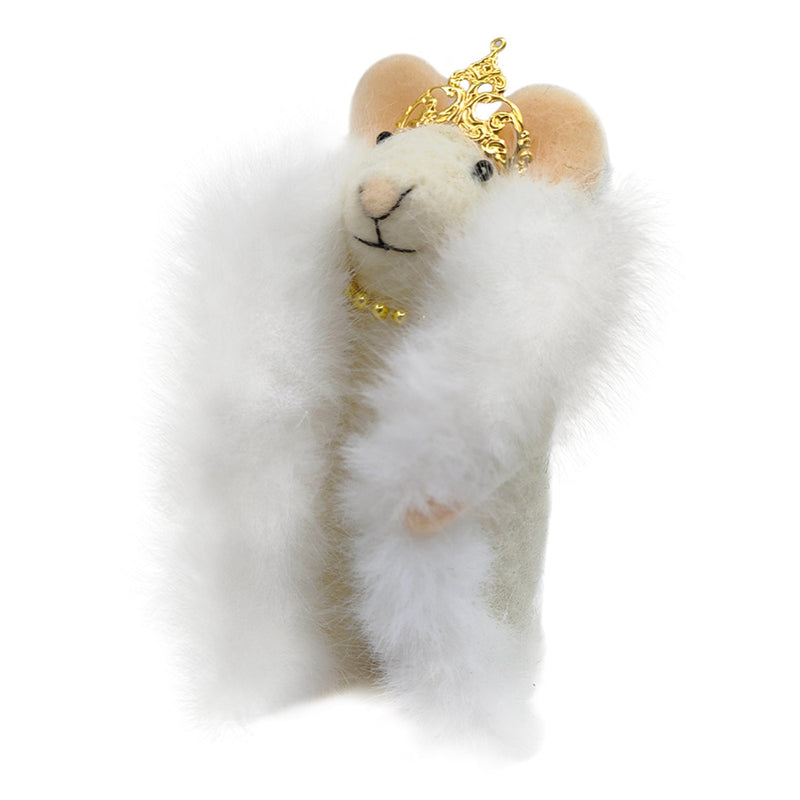 White "Princess Pricilla" Felt Mouse Ornament | Putti Decorations