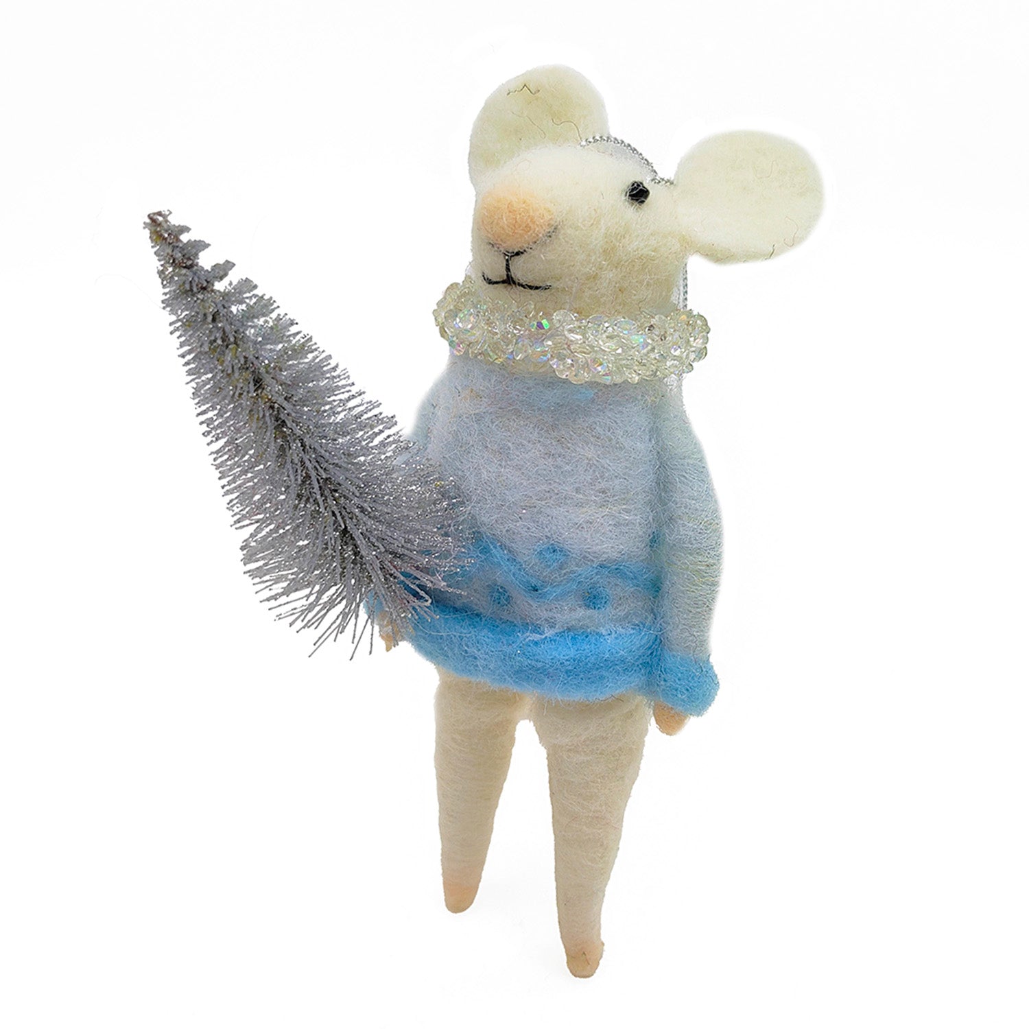 "Iced Blue Barry" Felt Mouse Ornament