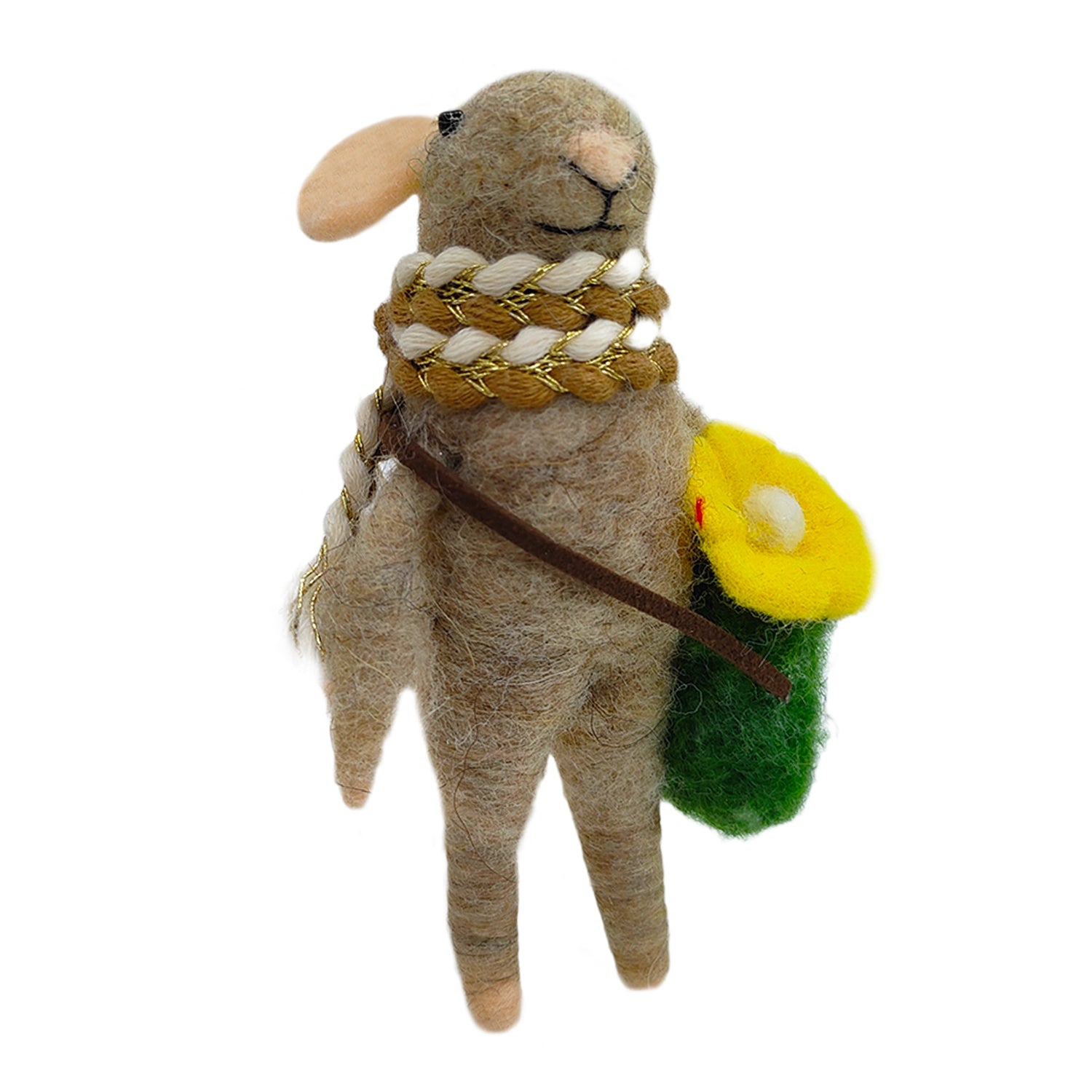 Mouse with Flowers Felt Ornament