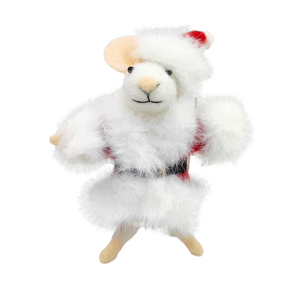 "Santa Sammy" Felt Mouse Ornament | Putti Christmas Decorations