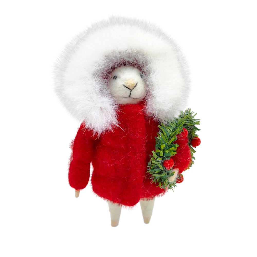 "Parka Paul" Felt Mouse Ornament  | Putti Christmas Decorations