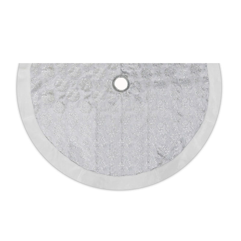 White with Faux Fur Border Tree Skirt