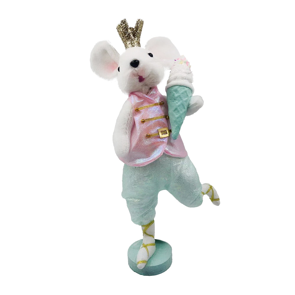 Standing Candy Prince Mouse with Icecream Cone | Putti Christmas Decorations
