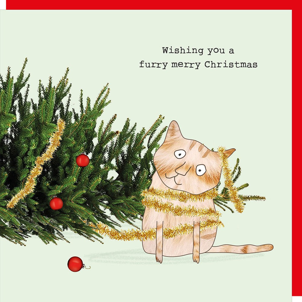 Rosie Made a Thing Christmas Card - Cat Furry
