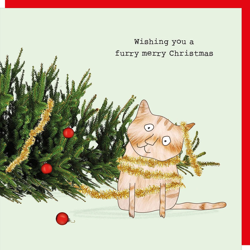 Rosie Made a Thing Christmas Card - Cat Furry