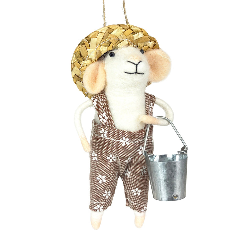 "Daisy Dan" Felt Mouse Ornament | Putti Decorations