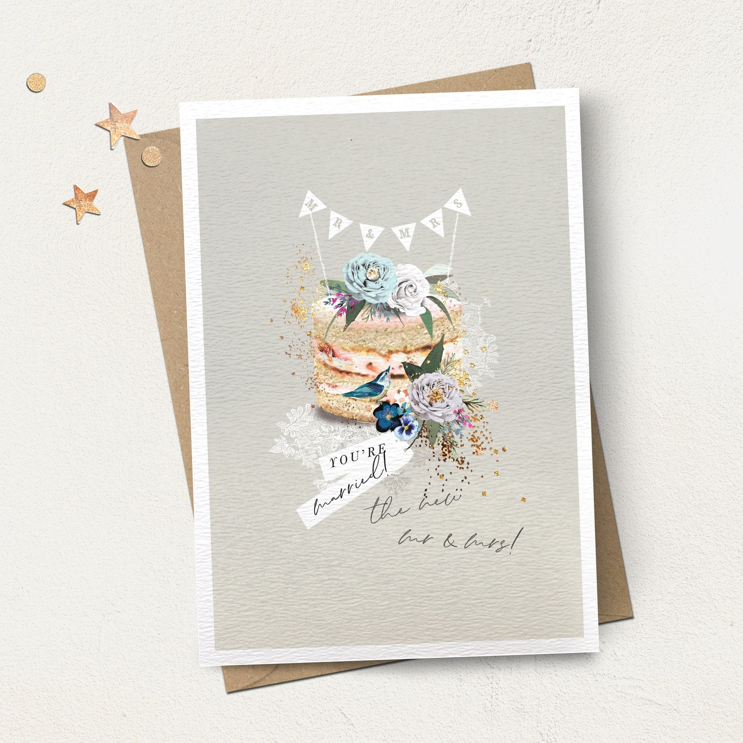 "Mr & Mrs" Wedding Cake Greeting Card | Putti Celebrations