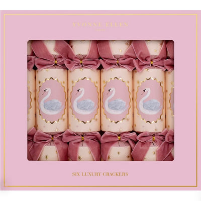 Yvonne Ellen Pink Swan 13" Crackers | Putti Christmas Decorations