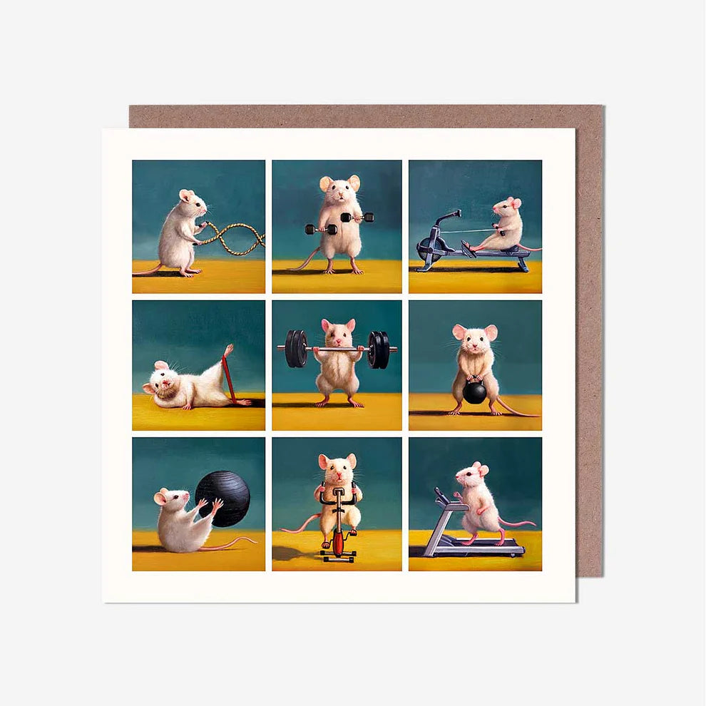 Gym Mice Greeting Card