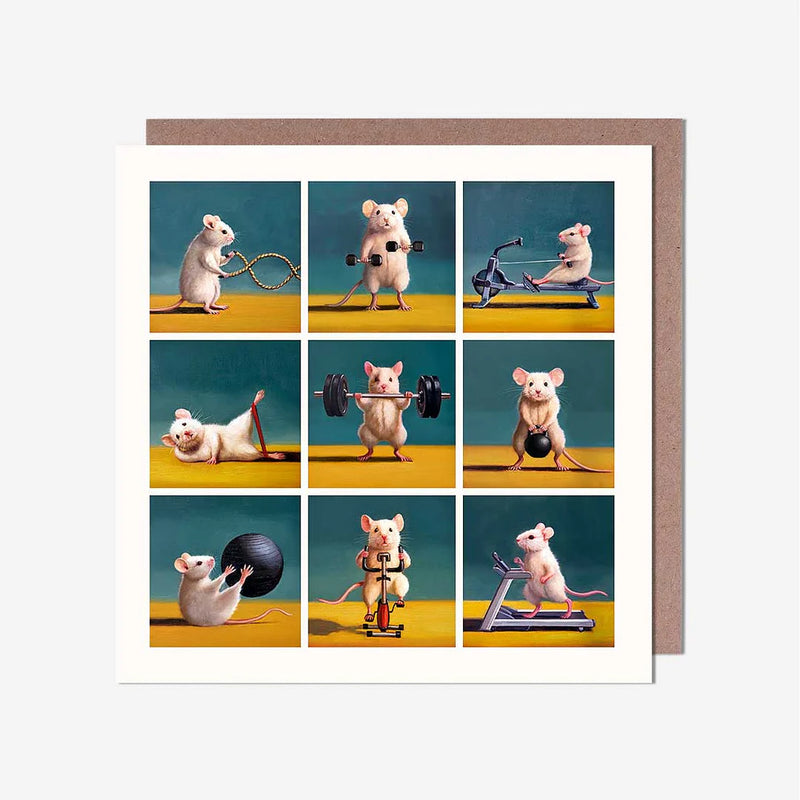 Gym Mice Greeting Card