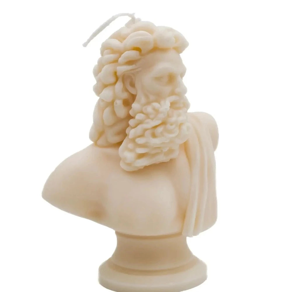 Zeus Bust Candle - Ivory | Putti Fine Furnishings