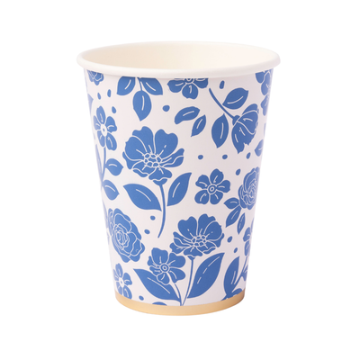 Bonjour Fête Belle Blue Floral Paper Cups