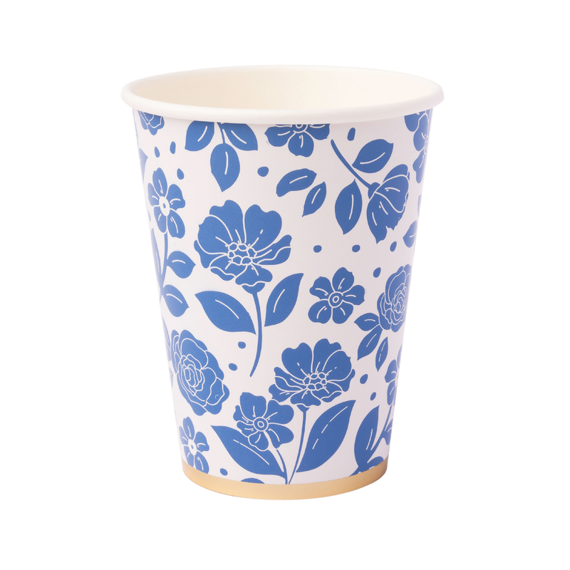Bonjour Fête Belle Blue Floral Paper Cups