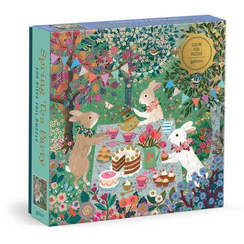 Spring Tea Party 500 Piece Foil Puzzle - Putti Fine Furnishings