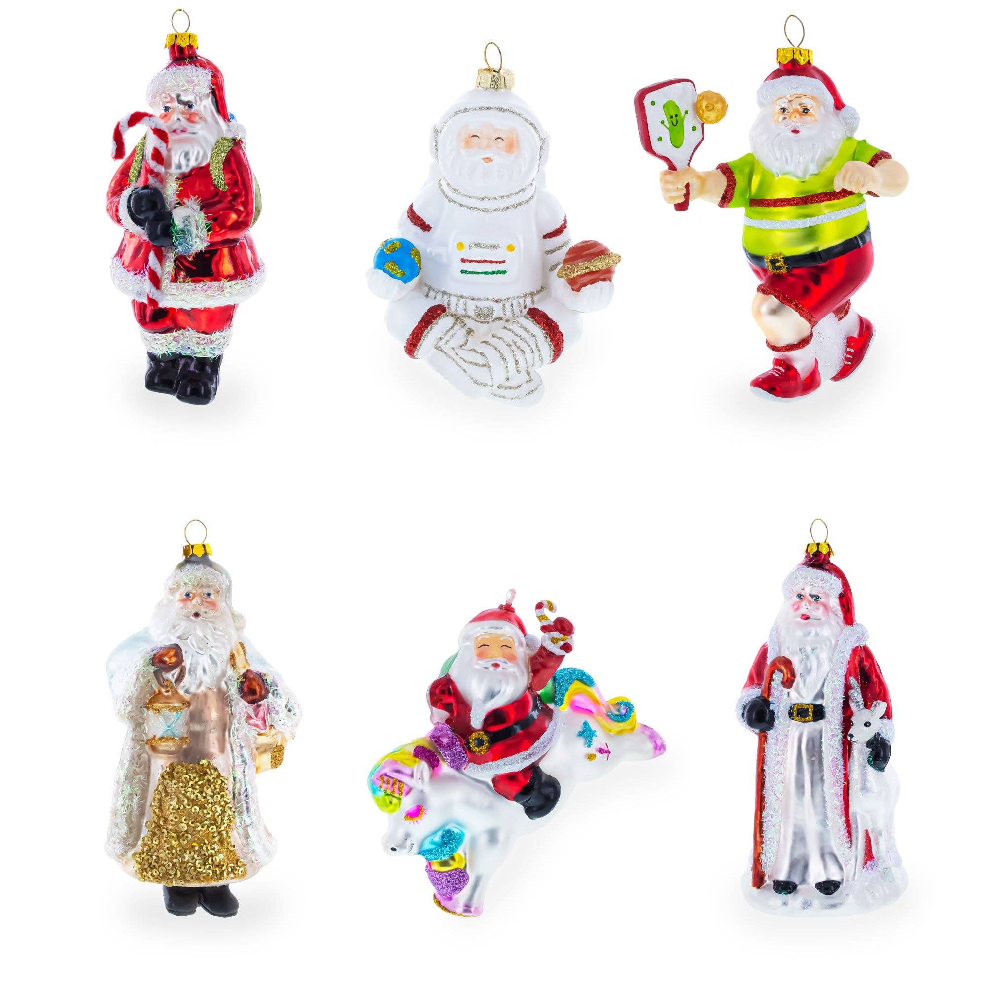 BestPysanky - Santa Riding Seahorse Glass Ornament