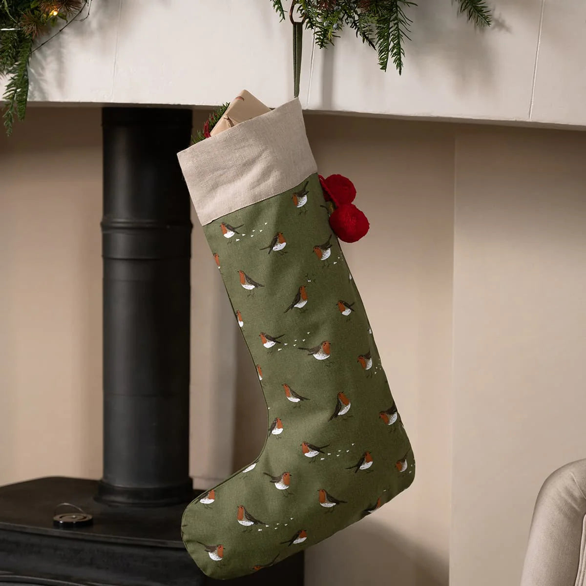 Sophie Allport Robins Christmas Stocking