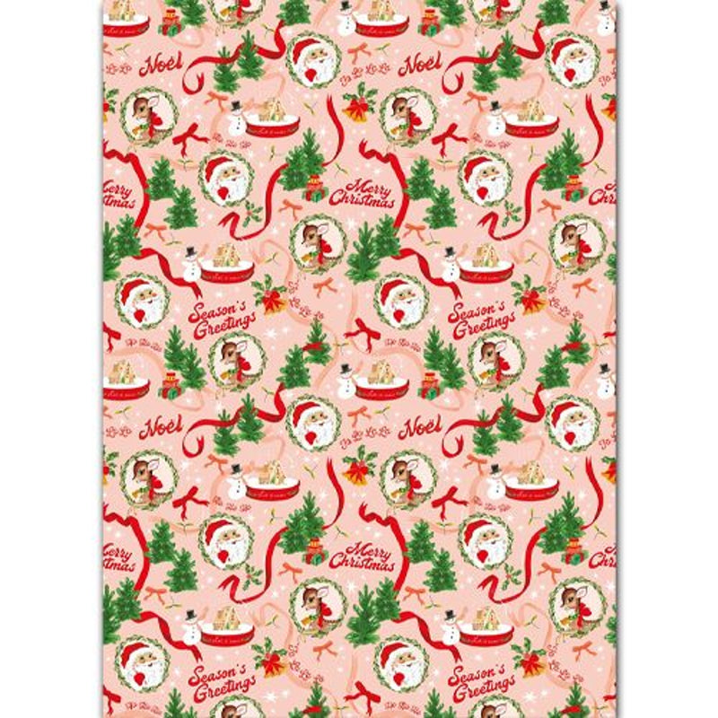 Kitchmas Santa Christmas Wrapping Paper Sheets | Putti Christmas Gift Wrapping