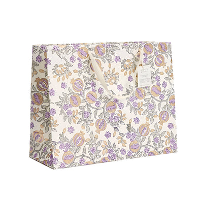 Hand Block Printed Gift Bag Lavender - Large