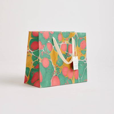 Hand Marbled Gift Bags festive - Medium