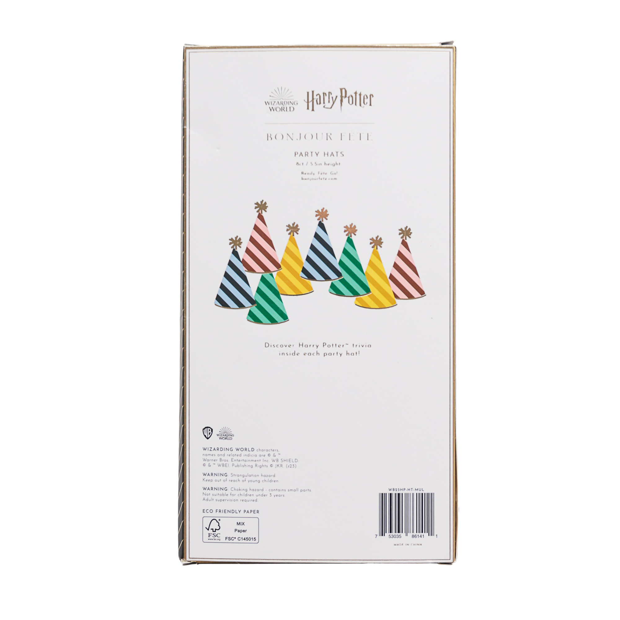 Bonjour Fête Harry Potter House Pride Stripe Party Hats