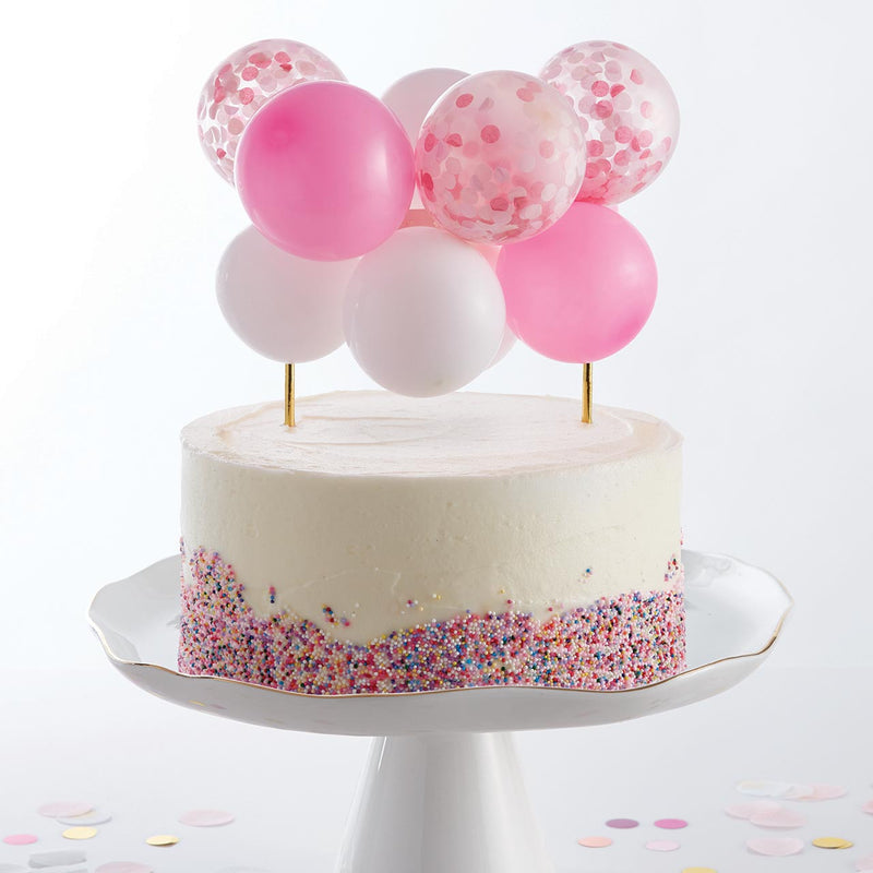 Balloon Cake Topper - Pink White