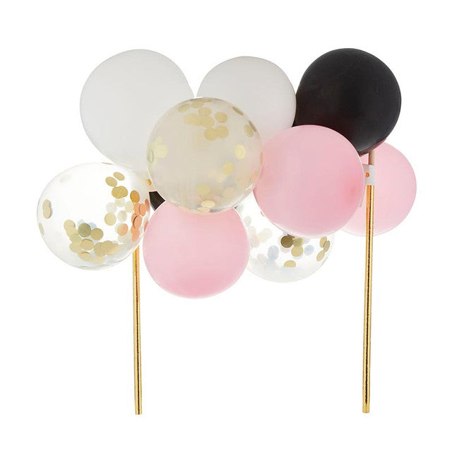Balloon Cake Topper - Black Pink White