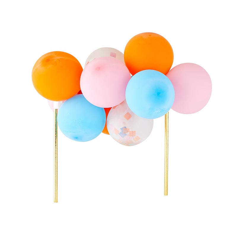 Balloon Cake Topper - Orange Blue Pink