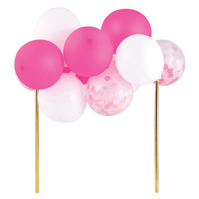 Balloon Cake Topper - Pink White