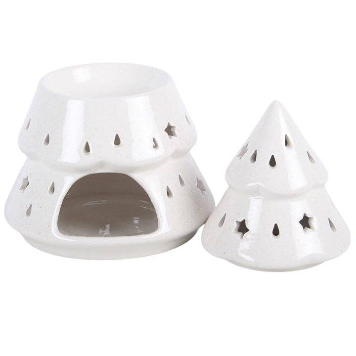 White Winter Fir Tree Christmas Oil Burner