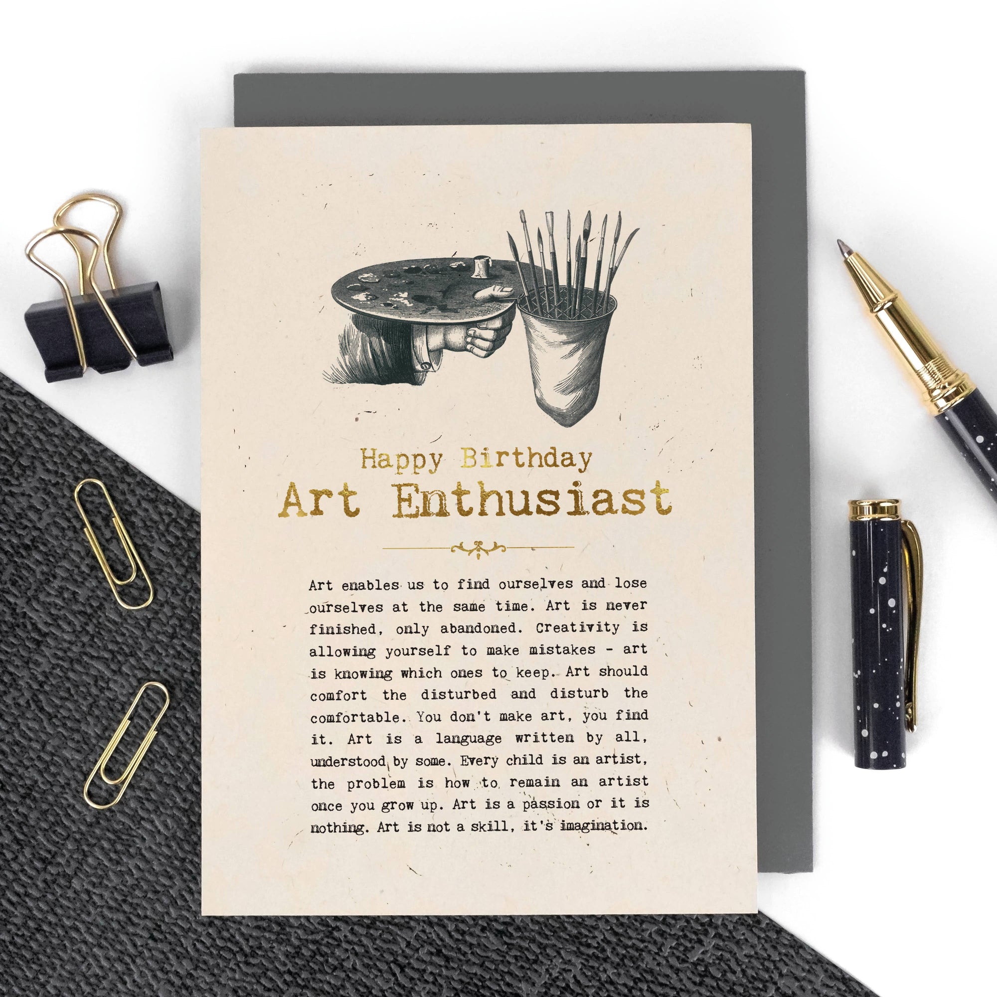 Foiled Birthday Card For Artists