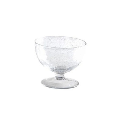 Clear Bubble Glass Pedestal Desert Bowl | Putti Fine Furnishings