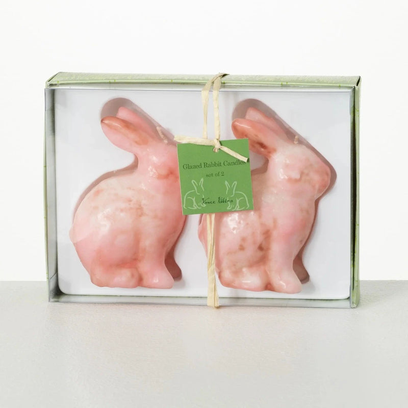 Vance Kitra Pink Bunny Candles - Set of 2 | Putti Fine Furnishings 