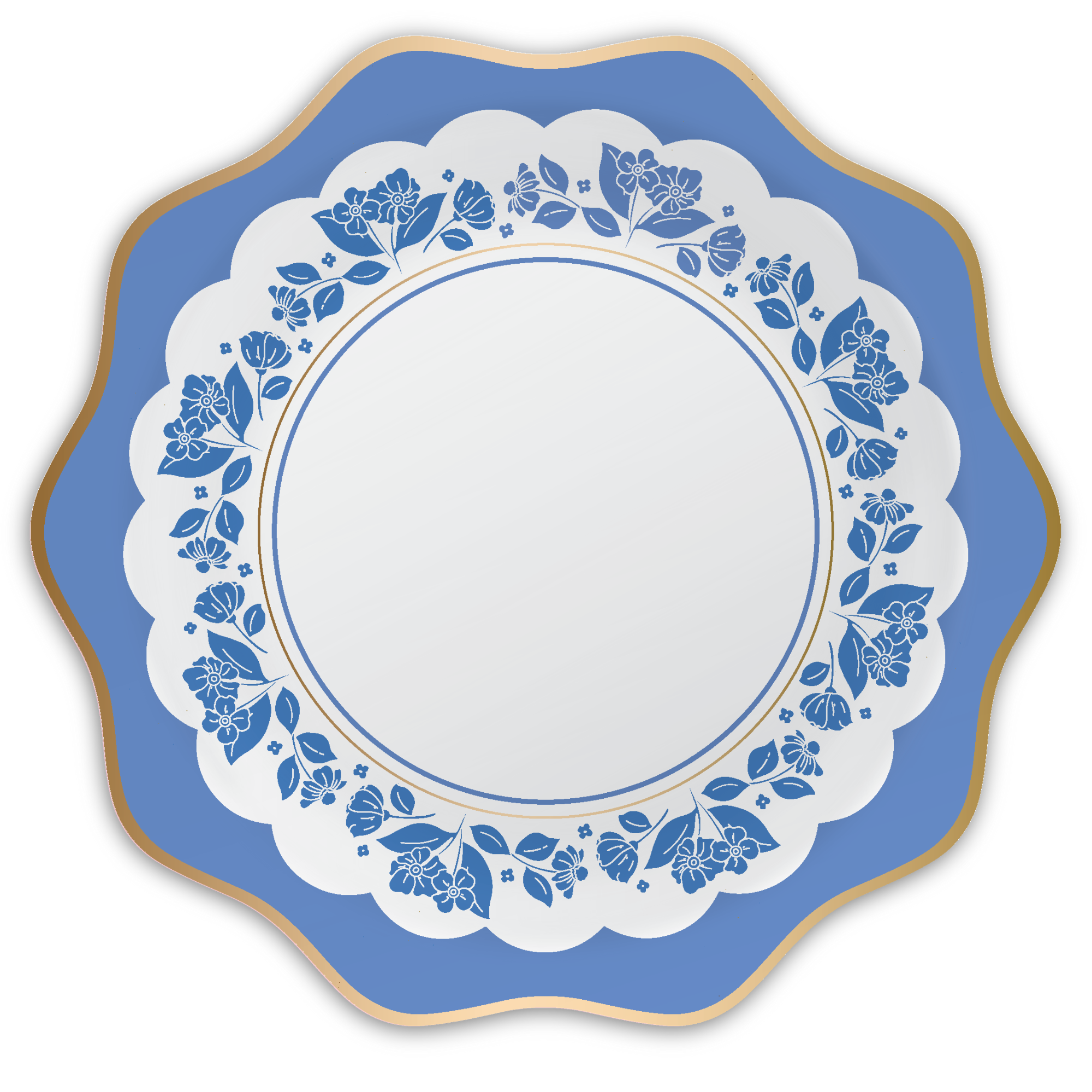 Bonjour Fête Belle Blue Floral Paper Dinner Plates