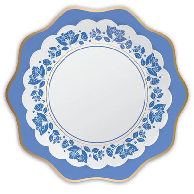 Bonjour Fête Belle Blue Floral Paper Dinner Plates