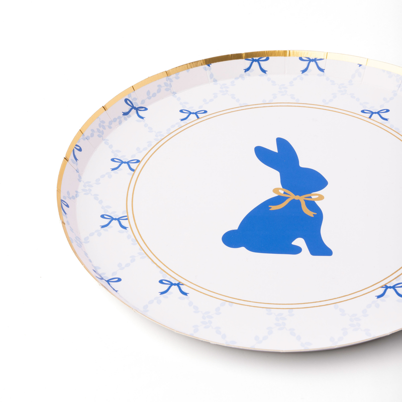 Bonjour Fête Blue Grand Millenial Easter Small Paper Plates