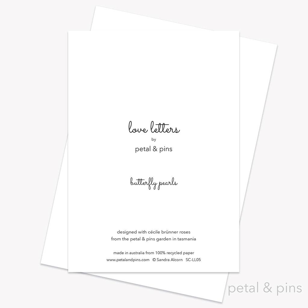 Petal & Pins Butterfly Pearls Floral Greeting Card