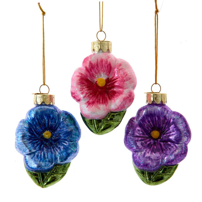 Kurt Adler Pansies Ornament | Putti Christmas Decorations