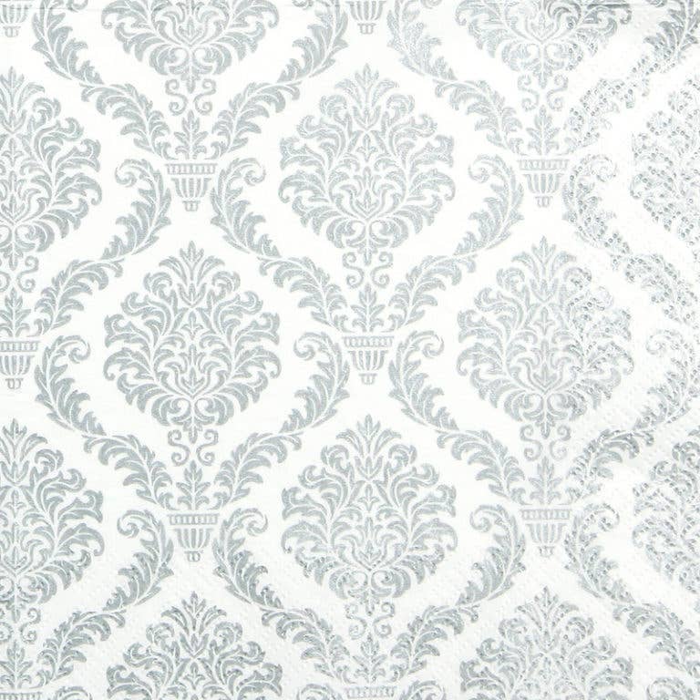 Elegant Silver Paper Cocktail Napkins