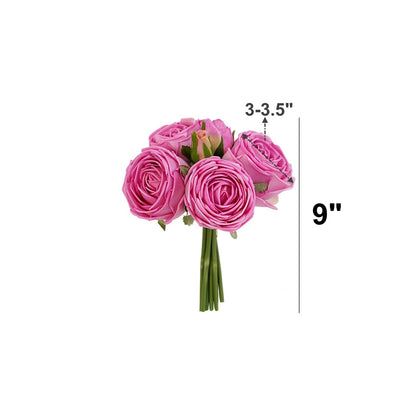 Real Touch Rose Bouquet - Begonia Pink | Putti Fine Furnishings