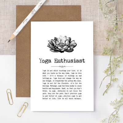 Yoga Inspiring Greeting Card with Lotus Flower