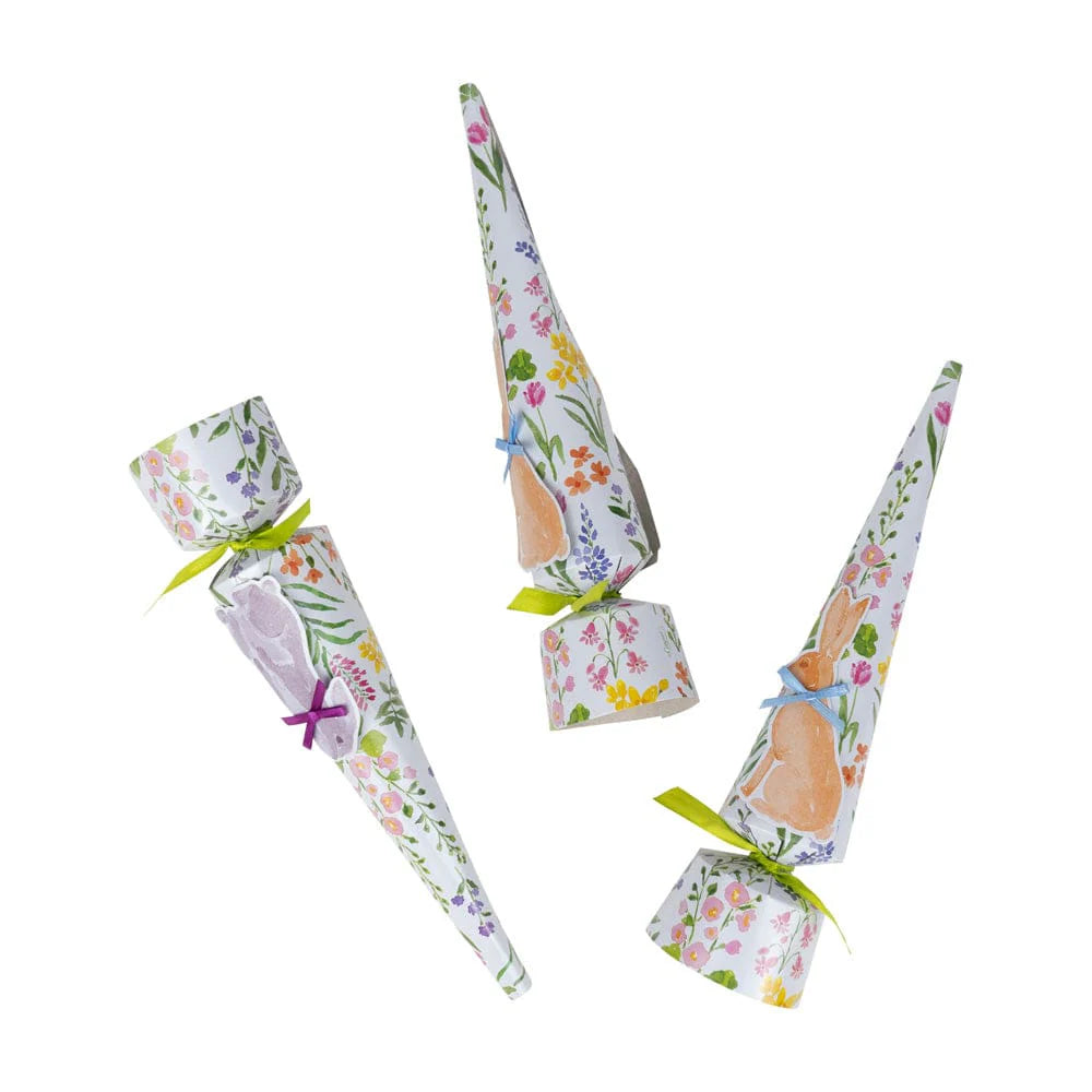 Caspari Bunny Field Luxury Cone Crackers | Putti Easter Canada
