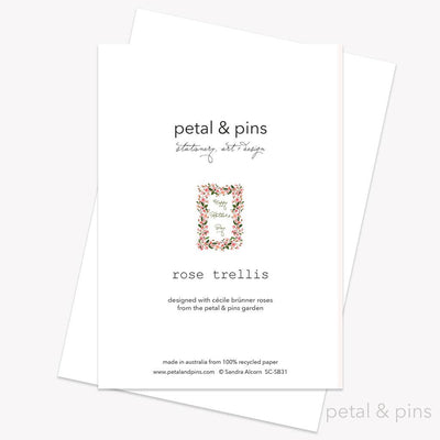 petal & pins - Mother's Day Pink Roses - Floral Greeting Card